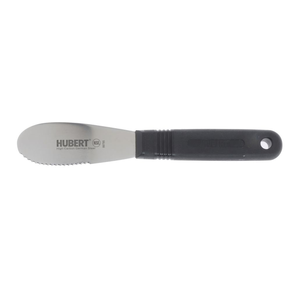 Serrated Sandwich Spreader Stainless Steel with Black Santoprene Soft Grip Handle - 3 1/4" L Blade by HUBERT – Stainless Steel, Silver, Model GS1010985S