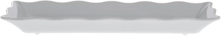 Serving Bowl White with Ruffled Edge Trim Melamine - 17"L x 6 1/2"W x 2"H
