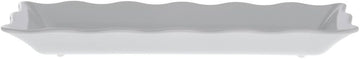 Serving Bowl White with Ruffled Edge Trim Melamine - 17"L x 6 1/2"W x 2"H
