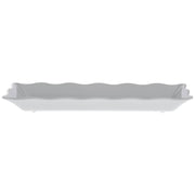 Serving Bowl White with Ruffled Edge Trim Melamine - 17"L x 6 1/2"W x 2"H by HUBERT – Large, Melamine, White, Model H0068-WHITE