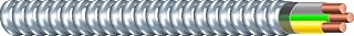 Southwire Duraclad 55279202 12/2 AWG Copper THHN Cable with Steel Armor, Gray/Yellow, 1000 Feet