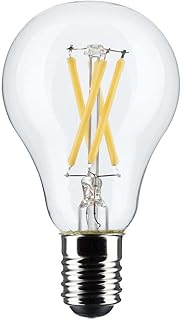 Satco S21872 5.5 Watt A15 LED Bulb, Clear, Intermediate Base, 2700K, 450 Lumens, 2-Pack