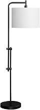 Monarch Specialties 9760, Black Cream, Contemporary Lighting 63" H Floor Lamp Metal Ivory Shade, 20" L x 14" W x 63.5" H