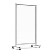 Mobile Magnetic Whiteboard Room Divider by Luxor – 76"W x 3"H, Alloy Steel, White, Model MD4072W