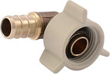SharkBite 1/2 Inch NPSM Crimp 90 Degree Swivel Adapter Elbow, Brass Plumbing Fitting, PEX Pipe, PE-RT, UC532LFA
