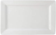 Tuxton China ABU-551 Plate, 11" x 7", Rectangular, Microwave and Dishwasher Safe, Oven Proof, Fully Vitrified, Ceramic, AlumaTux, Napa, Pearl White, Pack of 12