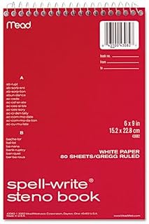 Meadwestvaco 43082 6" X 9" Spell-Write Wirebound Steno Book Assorted Colors