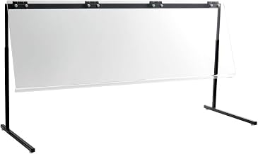 HUBERT Flex Portable Sneezeguard, Acrylic, Black - 47" L x 17 2/5" W x 15 31/50" H