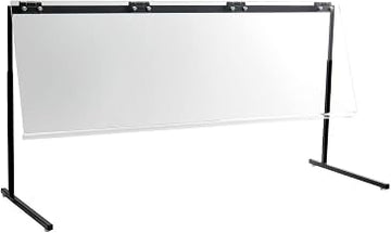 HUBERT Flex Portable Sneezeguard, Acrylic, Black - 47" L x 17 2/5" W x 15 31/50" H