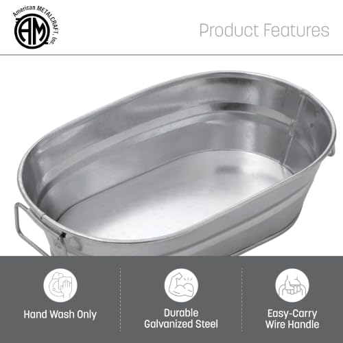 American Metalcraft 32 oz (Pack of 1) / Oval Tub / Silver Beverage Tubs