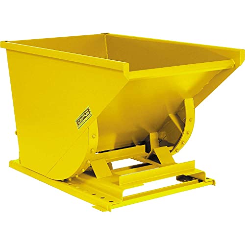 2 Cu Yd Heavy Duty Self Dumping Forklift Hopper by Global Industrial – 64"L x 57.75"W x 46"H, Steel, Yellow, Model 20077-YEL
