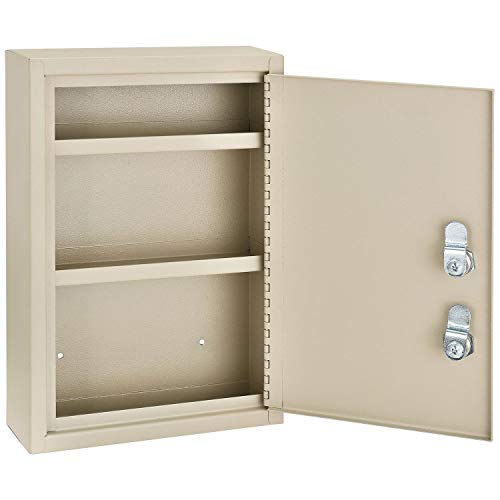 Medical Security Cabinet by Global Industrial – 2.63"L x 8"W x 12.13"H, Alloy Steel, Beige, Model 670149