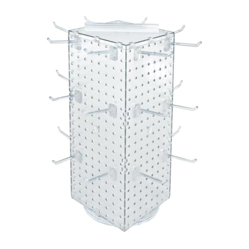Azar Displays Pegboard + Hooks / Clear / 8 inches (W) x 8 inches (D) x 20 inches (H) Display Racks