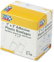 First Aid Only FAOG106 First Aid Plastic Bandages, Refills, 1x3, 100/BX