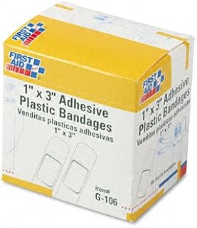First Aid Only FAOG106 First Aid Plastic Bandages, Refills, 1x3, 100/BX