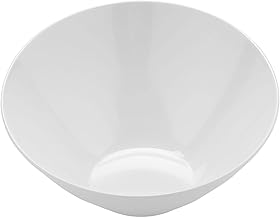 G.E.T. B-792-W Angled Cascading Serving Bowl for Salads, Rice and Dessert, 24 Ounce / 9.25", White | Dishwasher safe, Shatterproof, Angled for easy serving, Restaurant service, Great for Salads, Sides, Pasta and Shared Dishes