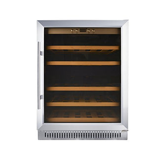 45261 Single Zone Wine Cooler - 51 Bottles Capacity by Omcan – Glass, black / stainless steel