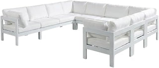 White Fabric Outdoor Patio Modular Sectional for Contemporary Style, Cushioned, Weather-Resistant, 120W X 120D Inches