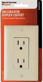 Pass & Seymour Legrand radiant 15 Amp Decorator Duplex Outlet with Wall Plate Ivory 1 Pack