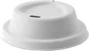 PacknWood 210LPU80DW 3.14 in. White Sugarcane Fiber Coffee Cup Lid with Hole - 1000 Piece