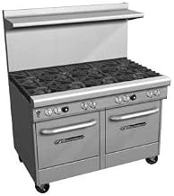 Southbend 4482EE-3CL 48" Ultimate Restaurant Gas Range w/ 2 Wavy Grate Burners, 36" Left Charbroiler & (2) Space Saver Ovens
