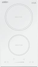 Summit 12" 2 zone Electric Cooktop. 208-240V Induction Cooktop, ADA Compliant, White- SINC2B231W