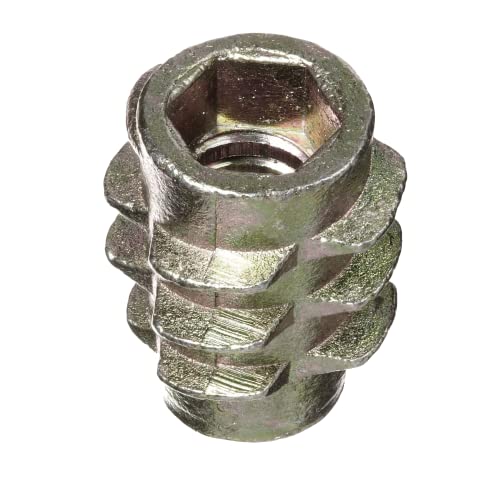 E-Z LOK #10-24 Internal Threads, 0.512" Length / Silver / 13mm Length Externally Threaded Inserts
