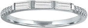 1.2ct Baguette Cut Moissanite Wedding Band White Gold Plated Channel Set