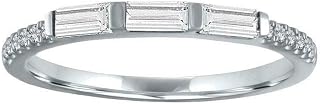 1.2ct Baguette Cut Moissanite Wedding Band White Gold Plated Channel Set