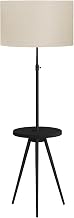 Monarch Specialties I 9745 Lighting, Floor Lamp, 63" H, Black Metal, Ivory/Cream Shade, Contemporary