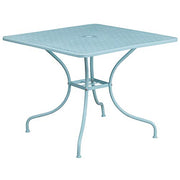 Flash Furniture Sky Blue / 28" / 4 Round Chairs + Square Table Dining Sets