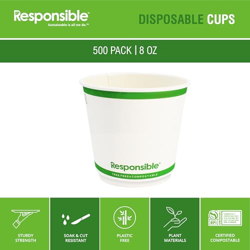 Responsible Products White / 500 / 8 Ounces Cups