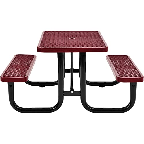Global Industrial Red / 62 inches x 48 inches x 29.5 inches / Industrial Picnic Tables