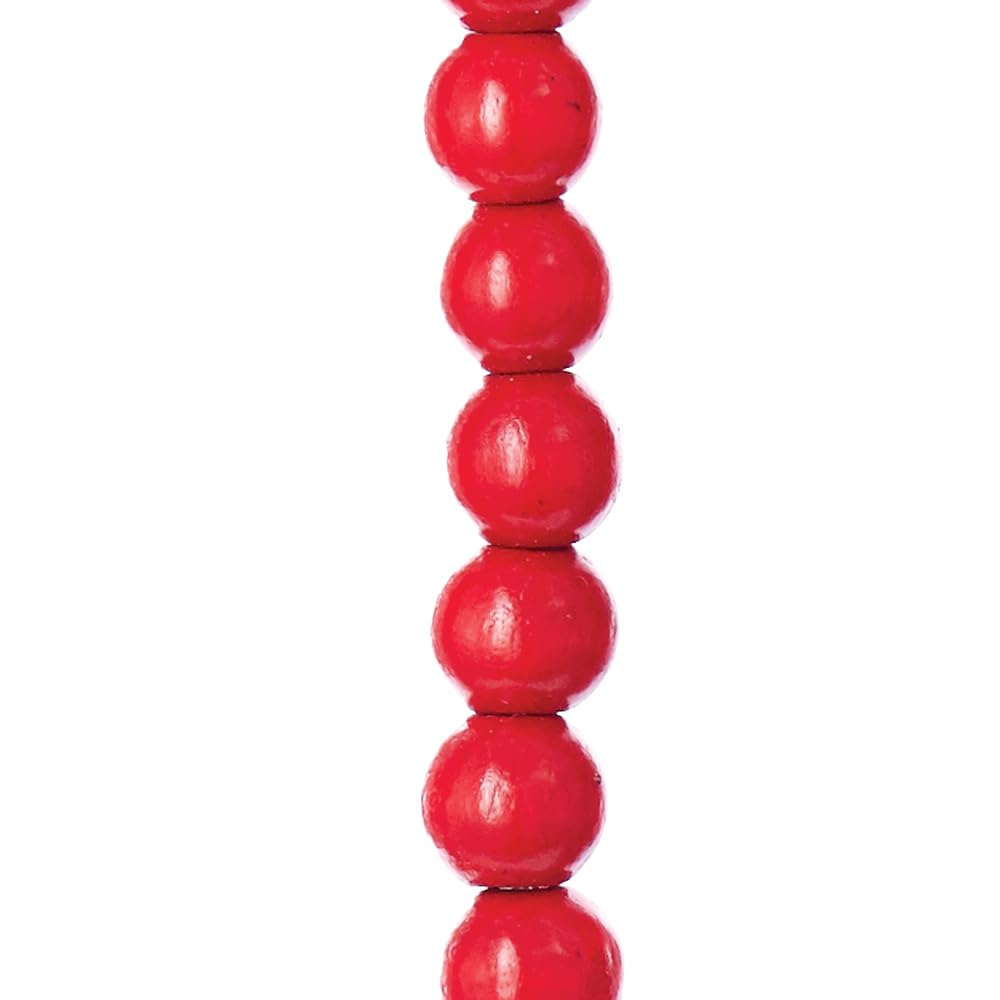 9-Foot x 14MM Wooden Red Beaded Garland by Kurt S. Adler – 9 Foot x 14MM, Wood, Red, Model TN0066/R