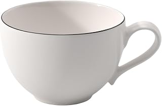 Villeroy & Boch Black Lines Coffee Cup White with Black Rim, Dishwasher-Safe, Microwave-Safe, Coffee Cup, Mug for Coffee or Tea, Cup, Coffee Mug, Premium Porcelain