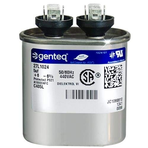CPT0119-5 uf MFD 370 Volt VAC - Oval Run Capacitor Upgrade by Trane – Copper, Model ClimaTek for part # CPT0119