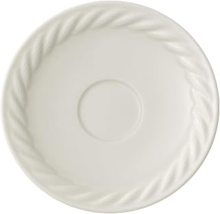 Villeroy & Boch Montauk Mocha/Espresso Saucer, 12 cm, Premium Porcelain, White