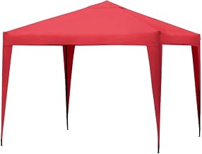 Starlight Canyon Home Red Polyester, Steel Pop Up Tent with Carry Case – Durable Outdoor 7x7 Gazebo for Tailgating, Picnics, Parties, Event Gatherings