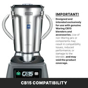 Waring SS Container | Blade and Lid / 1-Gallon / Silver Blender Replacement Parts