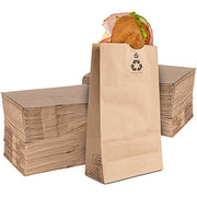 Stock Your Home 200 / 6"W x 3 5/8"G 11 1/16"H / Kraft Brown Food Storage Bags