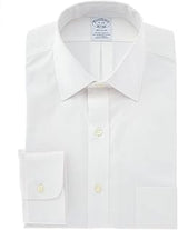 Brooks Brothers Men's Non-Iron Stretch Pinpoint Solid Ainsley Spread Collar Dress Shirt