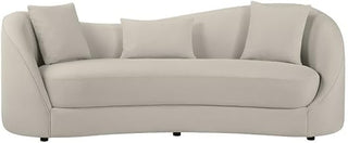 Contemporary Asymmetrical Sofa in Light Gray Fabric