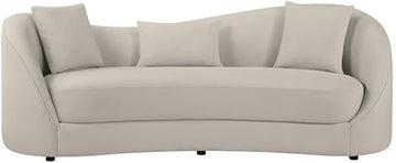 Contemporary Asymmetrical Sofa in Light Gray Fabric