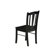 Wooden Dining Chairs with Wood Seat by Furnifact – Rubberwood, Black, Pack of 2