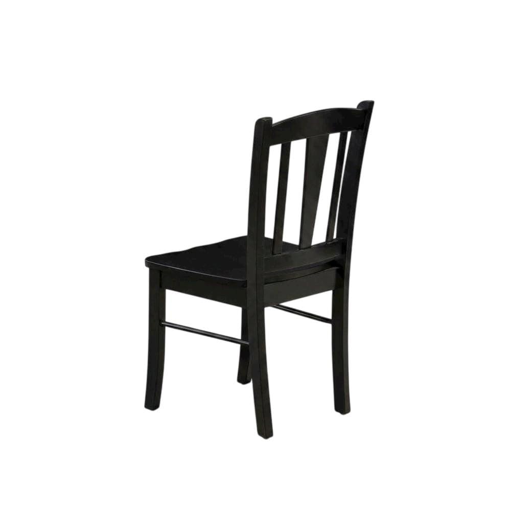 Wooden Dining Chairs with Wood Seat by Furnifact – Rubberwood, Black, Pack of 2