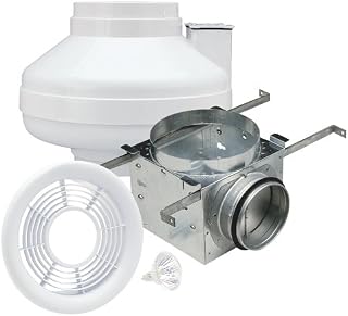 Air King AIK14XL In-Line Exhaust Fan with Halogen Light, 100-CFM, White Finish