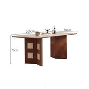 Mesa De Jantar Nordic Travertine Slate Dining Table for Small Household Use Cream Style Rectangular Diner Table by JOYNOW – One Size, 200x80x75cm, Model 8524