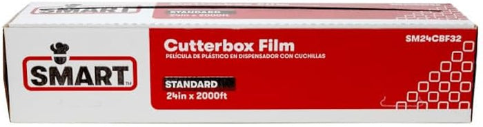 SMART Clear Cling Film Wrap with Cutterbox, SM24CBF32, 24" x 2000' x Standard 32 Gauge | 1/Each