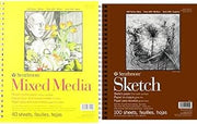 300 Series Mixed Media Paper Pad (9x12 inches, 40 Sheets) and Strathmore 400 Series Sketch Pad (9x12 inches, 100 Sheets)