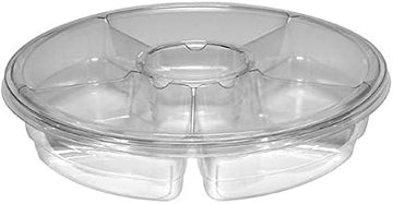 Douglas Polyethylene Embassy Deep Tray Clear, 16" Diameter | 25/Case
